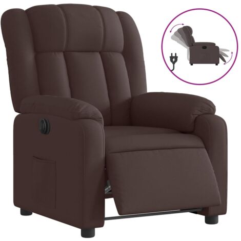 vidaXL Fauteuil inclinable électrique Marron foncé Tissu