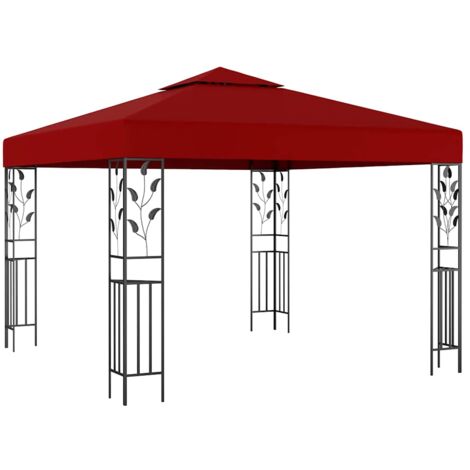 Belvédère 3x3 m Rouge bordeaux vidaXL (1/5)
