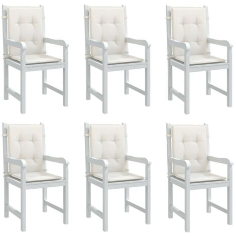 vidaXL Lowback Chair Cushions 6 pcs Melange Cream 100x50x4 cm Fabric