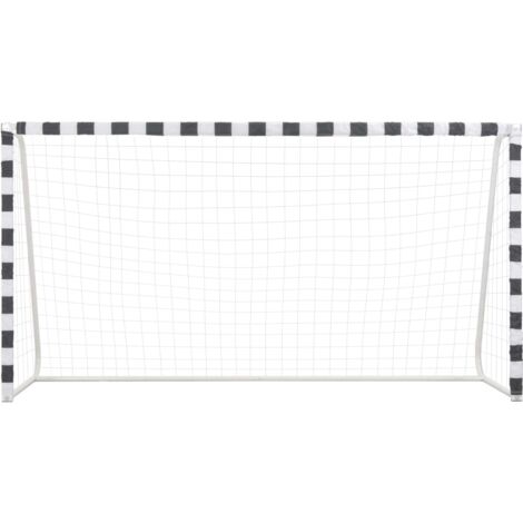 But de football 300x160x90 cm Métal Noir et blanc vidaXL