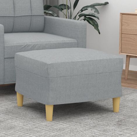 Vidaxl – Repose-pied tabouret confortable 60x50x41 cm – Tissu polyester gris clair – Mousse haute densité pour confort optimal – Meuble de salon