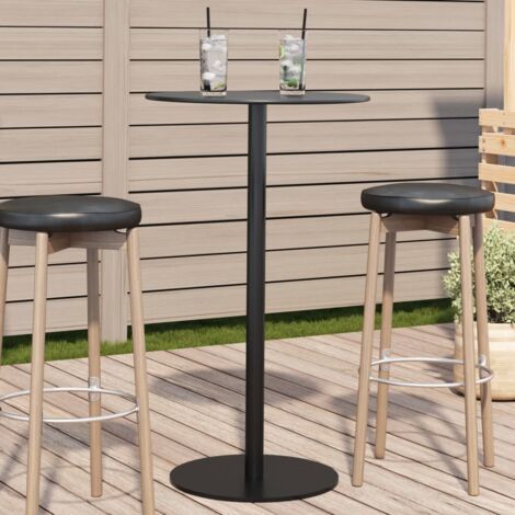 vidaXL Table de jardin ronde noir Ø60x105 cm acier