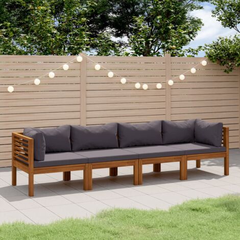 Canapé de jardin à 4 places avec coussin Bois d'acacia massif vidaXL