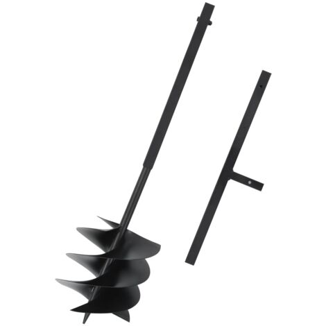 Vidaxl – Tarière manuelle 250 mm – Acier noir pour sols durs – Longueur totale 1 m – Conception ergonomique pour confort d'utilisation