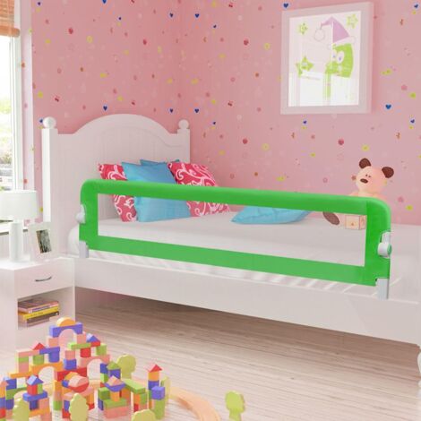 Barrière de sécurité de lit d'enfant Vert 180x42 cm Polyester vidaXL