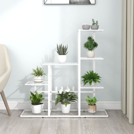 Support pour plantes 94,5x25x88 cm Blanc Métal vidaXL