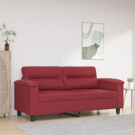 Canapé à 2 places Rouge bordeaux 140 cm Similicuir vidaXL