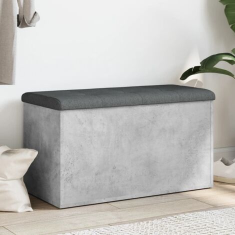 vidaXL Banc de rangement gris béton 82x42x45 cm bois