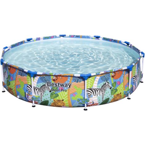 Bestway Piscine hors sol tubulaire ronde Bestway Steel Pro 305 x 66 cm décor animaux (1/10)