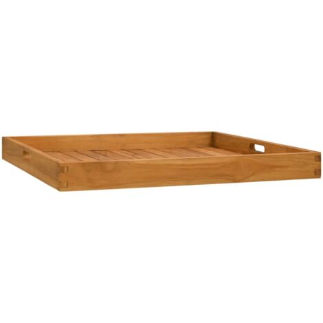 Plateau de service 70x70 cm Bois de teck massif vidaXL