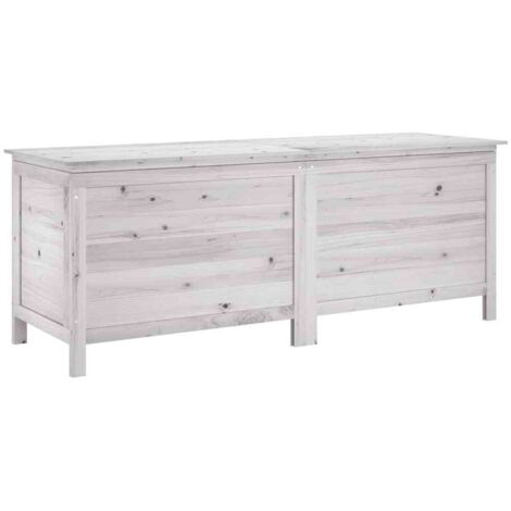 vidaXL Boîte de rangement jardin blanc 150x50x56,5cm bois massif sapin