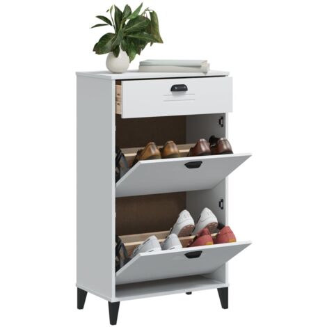 vidaXL Armoire à chaussures VIKEN blanc bois d'ingénierie (1/5)