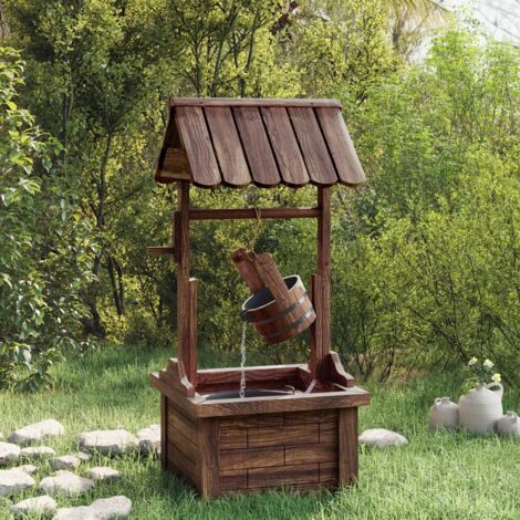 Vidaxl – Fontaine de jardin puits à souhait avec pompe – Bois de sapin massif – Dimensions 57x50x112 cm – Circulation d'eau réglable