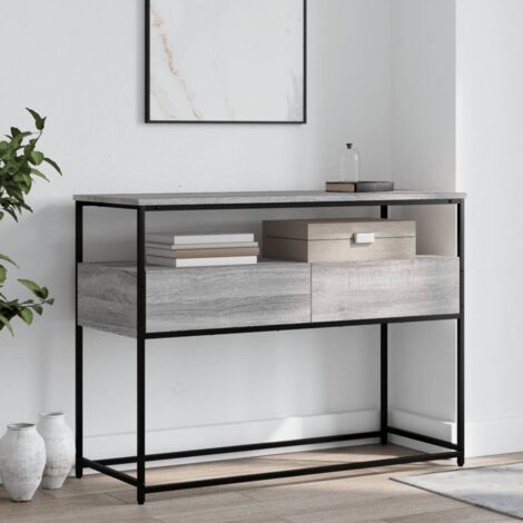 Table console sonoma gris 100x40x75 cm bois d'ingénierie vidaXL