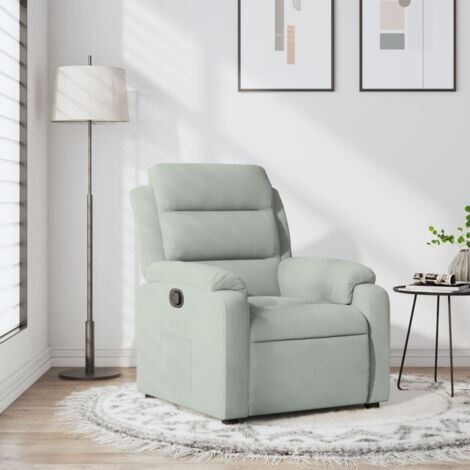 Fauteuil inclinable gris clair velours vidaXL