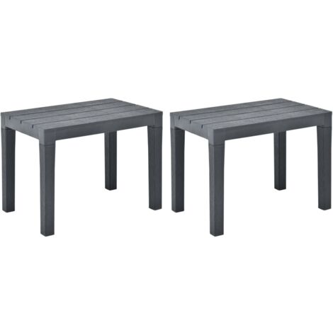 Vidaxl – Ensemble de bancs de jardin 2 pcs – Plastique anthracite résistant aux intempéries – Facile à nettoyer – Design élégant aspect bois (1/7)