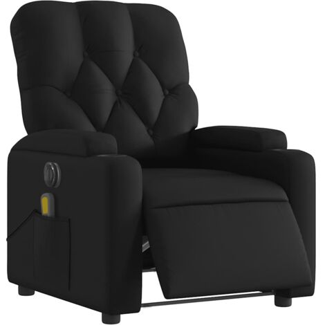 Fauteuil de massage inclinable électrique noir similicuir vidaXL