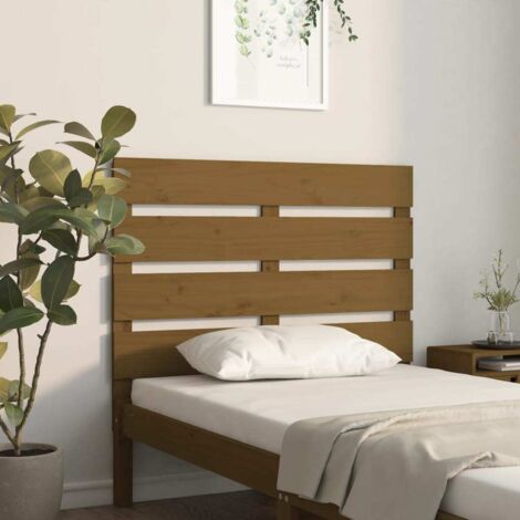 Vidaxl – Tête de lit en bois massif de pin 75x3x80 cm – Couleur marron miel – Design à lattes pour circulation de lumière