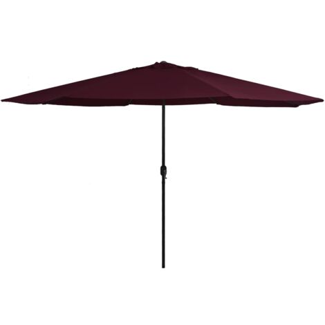 Parasol de jardin avec mât en métal 390 cm rouge bordeaux vidaXL