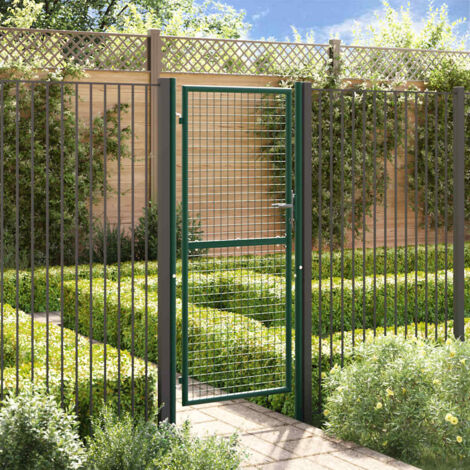 vidaXL Portail de clôture acier 100x200 cm vert