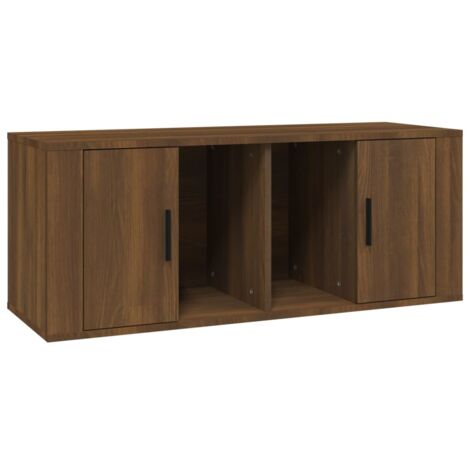 vidaXL TV Cabinet Brown Oak 100x35x40 cm Engineered Wood (1/5)