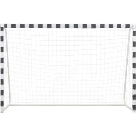 Vidaxl – But de football 300x200x90 cm – Métal noir et blanc – Résistant aux intempéries – Avec crochets de fixation inclus - vidaXL217176