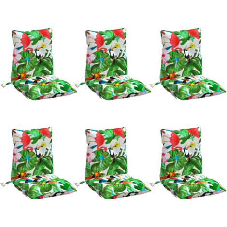 Coussins de chaise à dossier bas lot de 6 multicolore vidaXL