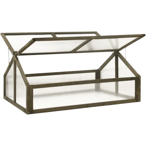 Vidaxl – Serre en bois de sapin 114x80x50 cm – Protection contre le froid et le gel – Couvercle à charnière pour accès facile – Pour herbes et légumes