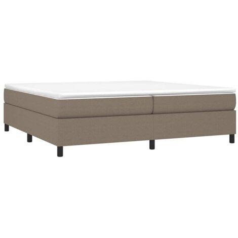 Cadre de lit à ressorts taupe 200x200 cm tissu vidaXL