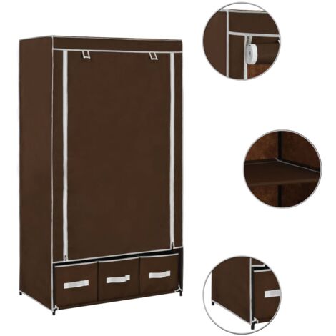Garde-robe Marron 87x49x159 cm Tissu vidaXL (1/7)