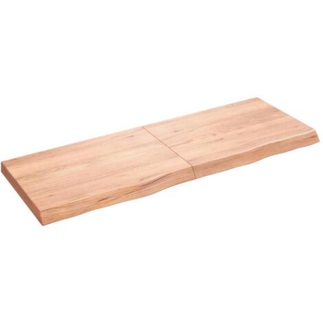 vidaXL Dessus de table marron clair bois chêne massif traité