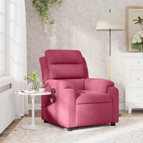 Fauteuil de massage inclinable rouge bordeaux velours vidaXL