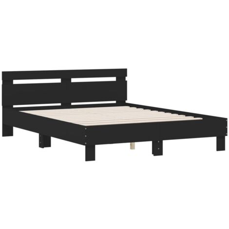 Cadre de lit sans matelas noir 150x200 cm vidaXL (1/5)
