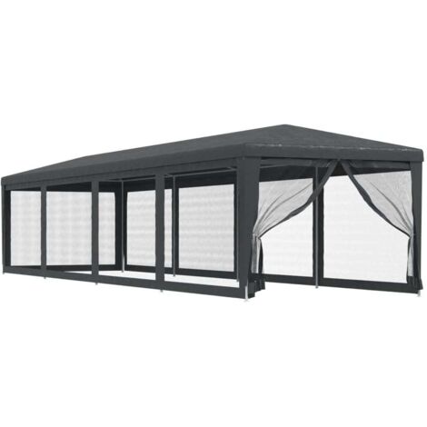 Vidaxl – Tente de fête 3x12m avec 10 parois latérales en maille – Cadre en fer robuste – Résistante à l'eau et aux UV – Abri pour événements extérieurs