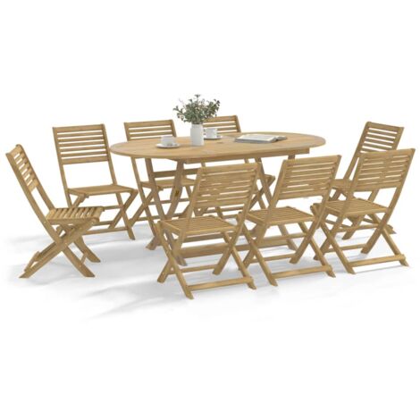 Chaises pliables de jardin lot de 8 bois massif d'acacia vidaXL