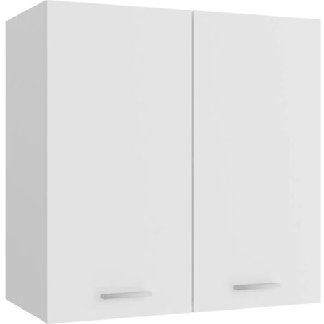 Vidaxl – Armoire suspendue blanche 60x31x60 cm – Bois d'ingénierie – 2 étagères – Capacité de charge 60 kg – Facile à nettoyer