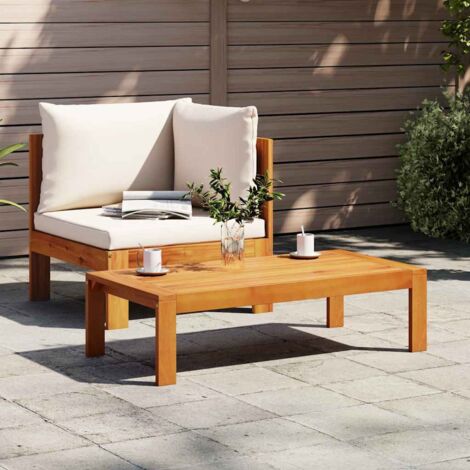 Salon de jardin avec coussins 2 pcs bois massif acacia vidaXL