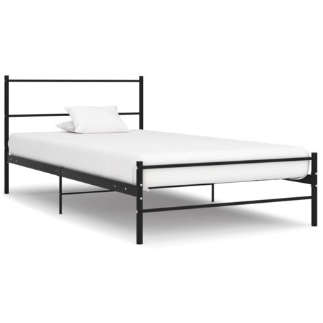vidaXL Cadre de lit sans matelas noir métal 90x200 cm (1/6)