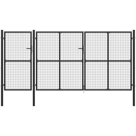 vidaXL Portail de jardin Acier 400 x 150 cm Anthracite (1/7)