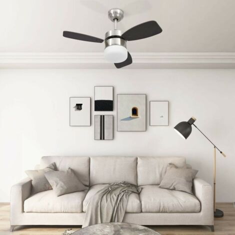 Ventilateur de plafond lampe et télécommande 76 cm Marron foncé vidaXL (1/5)
