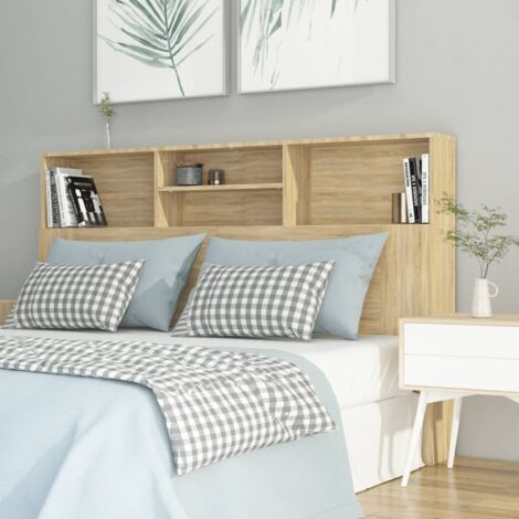 Vidaxl – Tête de lit chêne sonoma 160x19x103,5 cm – Bois d'ingénierie durable – Rangement intégré – Confort personnalisé pour chambre à coucher
