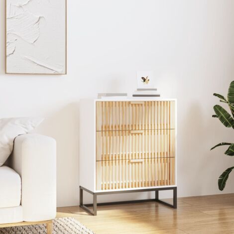 Buffet blanc 60x30x75 cm bois d'ingénierie vidaXL (1/5)