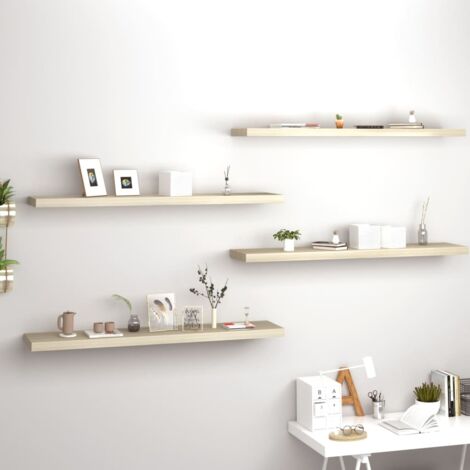 vidaXL Étagères murales flottantes 4 pcs chêne 120x23,5x3,8 cm MDF