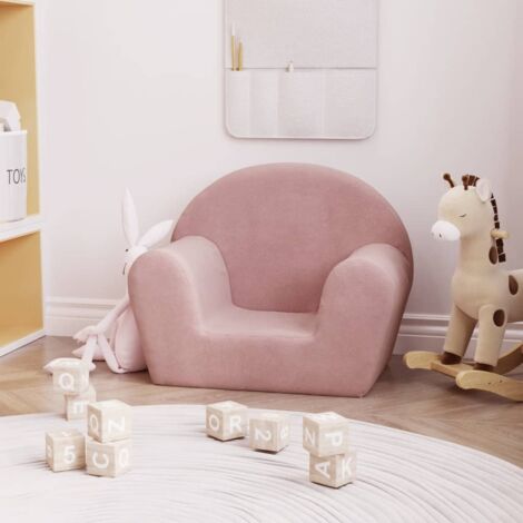 Vidaxl – Canapé pour enfants en peluche douce rose – Housse amovible et lavable – Mousse épaisse pour confort – Dossier et accoudoirs sécurisés (1/6)
