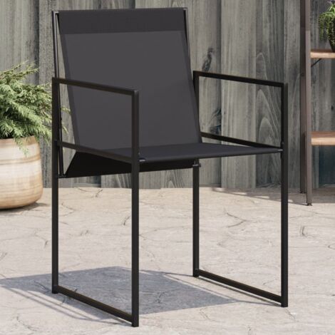 vidaXL Chaises de jardin 4 pcs noir acier et textilène (1/5)