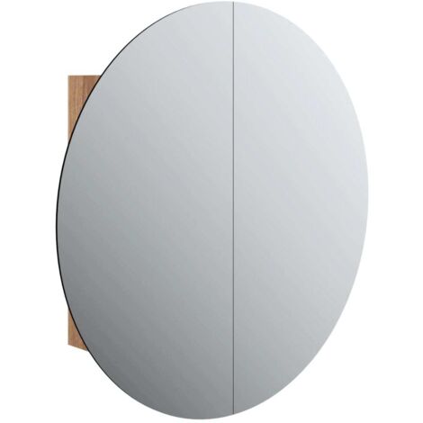 vidaXL Armoire de salle de bain miroir rond et LED Chêne 54x54x17,5 cm
