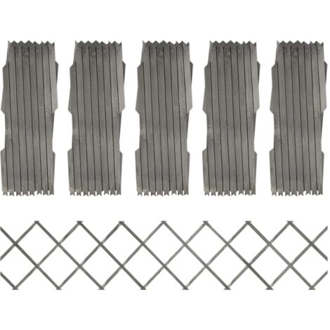 Clôture à treillis 5 pcs Gris Bois de sapin massif 180x30 cm vidaXL