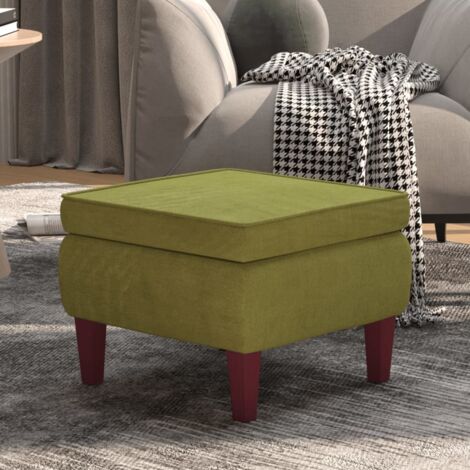 Tabouret avec pieds en bois Vert clair Velours vidaXL