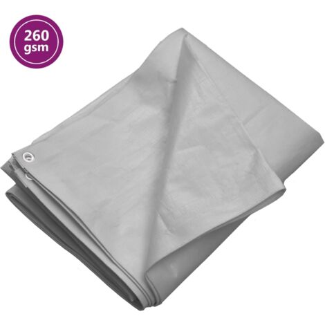 vidaXL Bâche 260 g/m² 6x12 m Gris PEHD (1/5)