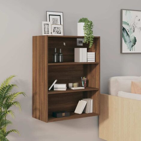 vidaXL Hanging Wall Cabinet Brown Oak 69,5x32,5x90 cm